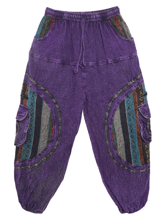 Pantalone Etnico Tribal Patch - Viola