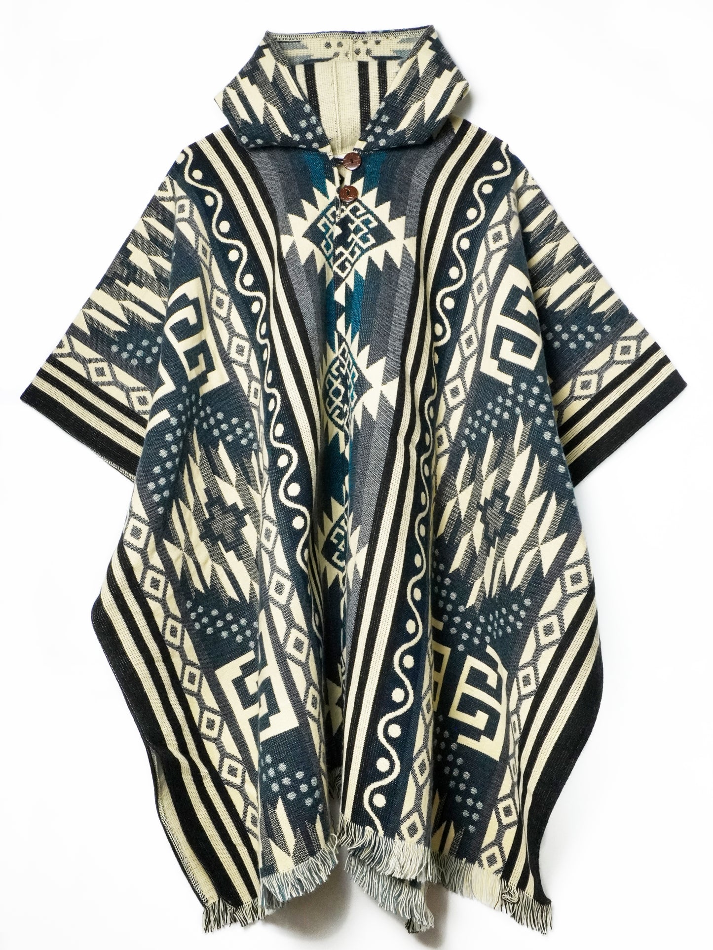 Poncho Etnico Artigianale Tradizione Andina - Geometrico
