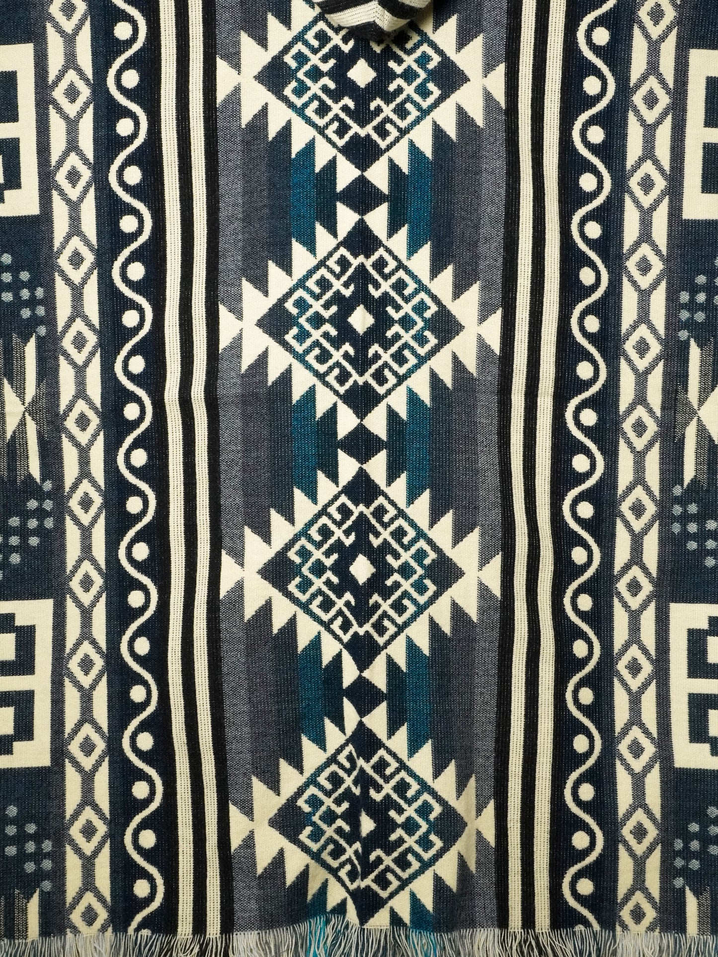 Poncho Etnico Artigianale Tradizione Andina - Geometrico