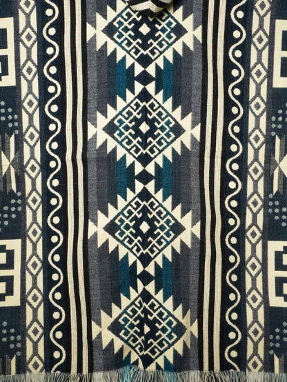 Poncho Etnico Artigianale Tradizione Andina - Geometrico